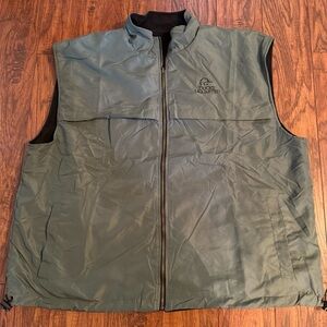 Ducks Unlimited Men's 2XL Reversible Vest Green Black Fleece Hunting Outdoors